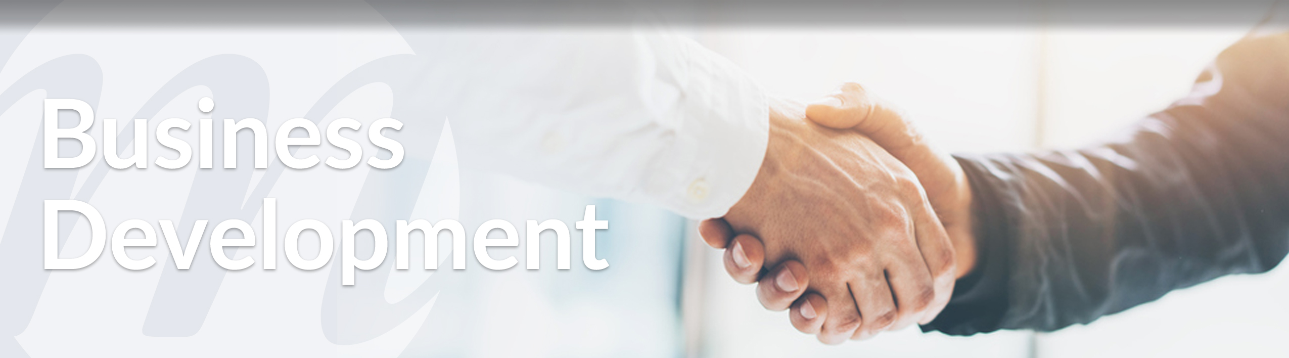 Business Development Banner with handshake